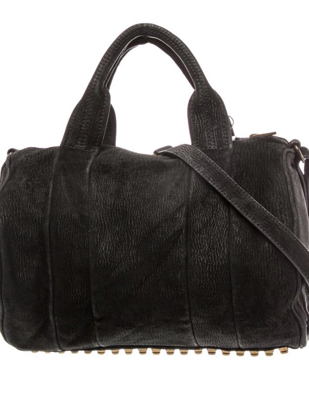 Alexander Wang Black Leather Satchel with Studded Base **missing stud**